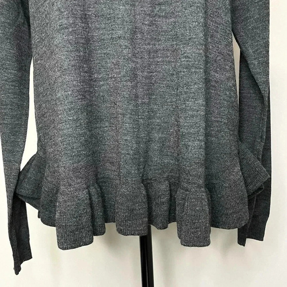 Lord & Taylor Ruffled Hem Wool Sweater - Picture 3 of 7